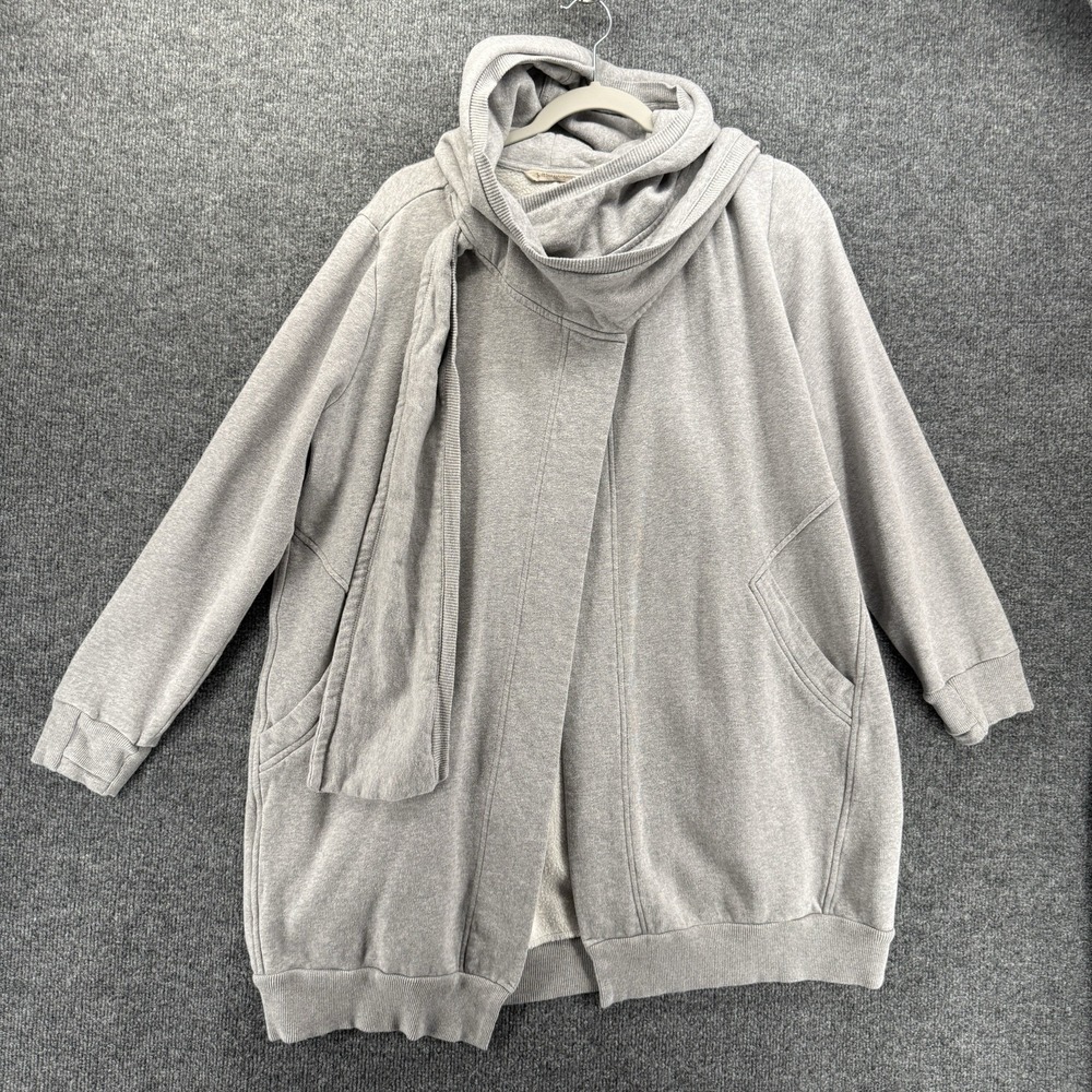 Soft Surroundings Sweater Womens M Gray Cardigan Lined Cozy Casual Hoodie Comfy